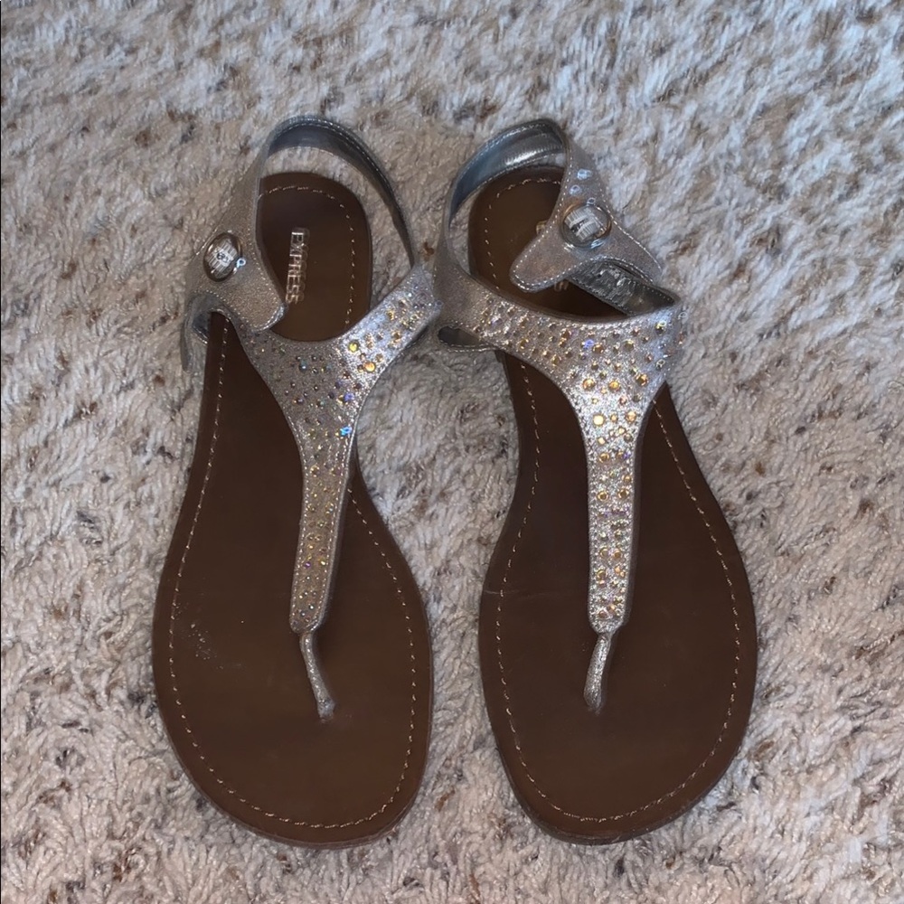 Silver Rhinestone Sandals